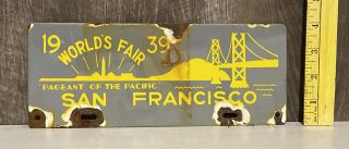 Vintage 1939 Worlds Fair San Francisco Pageant Pacific Porcelain Plate Topper
