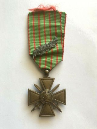 Ww I World War One 1914 - 1918 Wwi French Croix De Guerre Medal