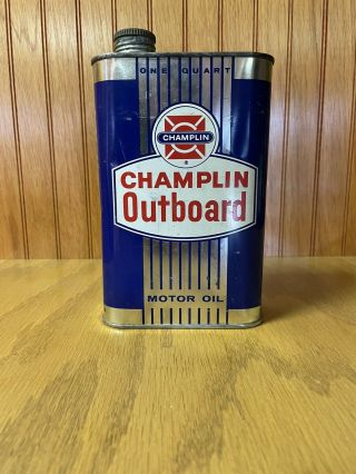 Vintage Champlin Outboard Motor Oil One Quart Can