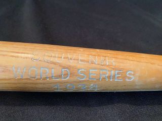 Vtg 1934 World Series St Louis Cardinals vs Detroit Mini Souvenir Baseball Bat 2