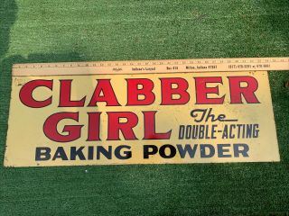 1950s Clabber Girl Baking Powder Double Sided Metal Sign