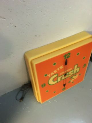 Vintage Orange Crush Soda Pop Lighted Clock Sign Dualite 3