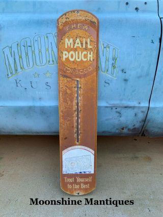 Vintage 1950’s Mail Pouch Tobacco Thermometer / Sign