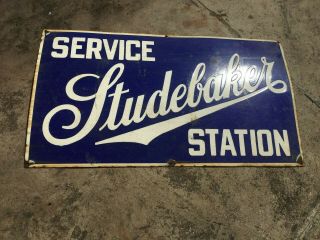 Porcelain Studebaker Service Station Enamel Sign Size 20 " X 36 " Inches