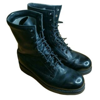 Vtg 99 Addison Steel Toe Boots Sz 9W Black Leather Tactical Military Biltrite 2