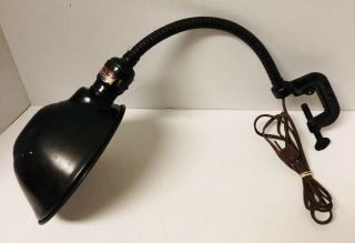 Vintage Eagle Brand Industrial Work Bench Light Lamp Gooseneck Flexible