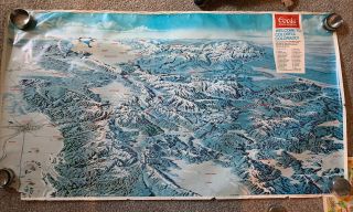 1979 Vintage Colorado Mountain Range Ski Resort Poster Map Coors Bill C Brown