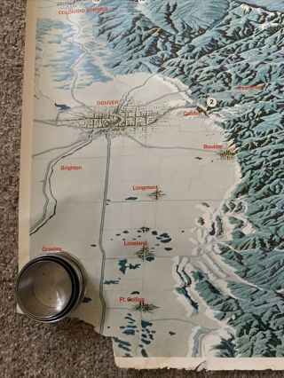 1979 Vintage Colorado Mountain Range Ski Resort Poster Map Coors Bill C Brown 3