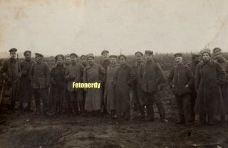 Rare Wwi Era Rppc Photo Russian Empire Soldiers At Truce With The Germans B6