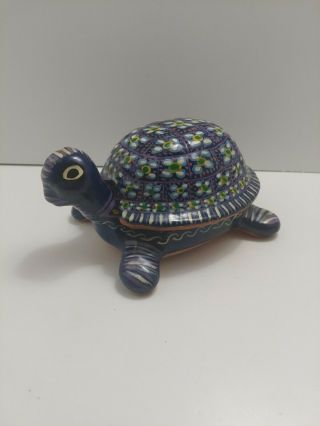 Talavera Turtle,  Ceramic Mexican Decor,  Jewlery Box,  Trinket Dish,  Handpainted