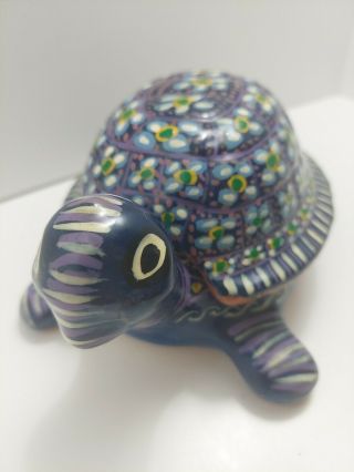 Talavera Turtle,  Ceramic Mexican Decor,  Jewlery Box,  Trinket Dish,  Handpainted 2