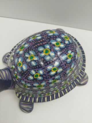 Talavera Turtle,  Ceramic Mexican Decor,  Jewlery Box,  Trinket Dish,  Handpainted 3