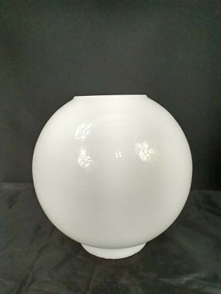 8 " Ball Globe Oil Lamp Shade 4 " Fitter White Opal Glass