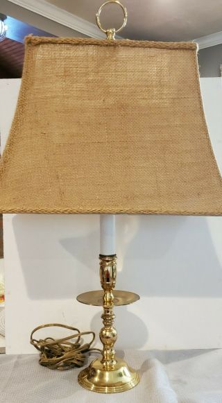 Vintage Baldwin Brass Candlestick Table Lamp Polished Brass