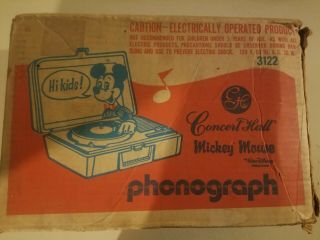 Vtg Concert Hall Micky Mouse Phonograph Record Player 3122