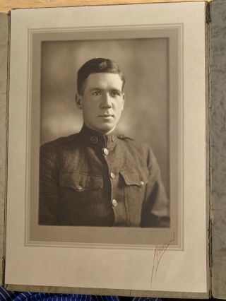 Wwi Antique Photo “portrait Of A American Soldier” Year 1917