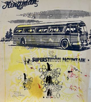 Peter Mars Outsider Art Vintage 1980s Bus Trips Cross Country Desert Towns Mcm