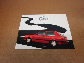 1991 Volkswagen Vw Golf Gl Sales Brochure 20 Pg Literature