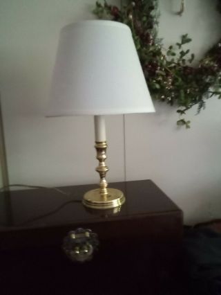 Vintage Baldwin Brass Polished Brass Table Lamp Made In U.  S.  A.