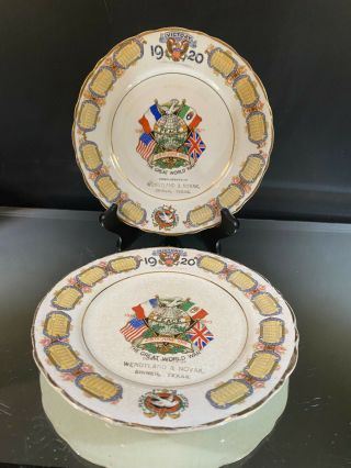 World War I - - The Great War - - (1) Souvenir Plate - - Shiner,  Texas - - (2) Available
