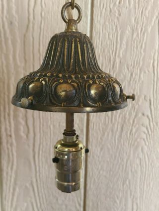 Vintage MID - CENTURY Modern AMBER Glass SWAG Hanging LAMP Light 2