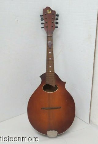 Vintage Ss Maxwell Chicago,  Il 8 String Sunburst Flat Back Mandolin Guitar