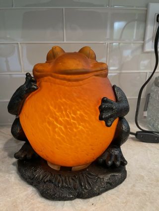 Big Fat Frog Glass Blown Night Light Table Desk Lamp Accent Amber