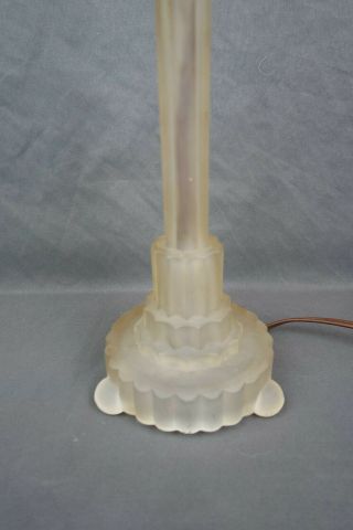 Vintage Mid Century Art Deco Glass Table Lamp Frosted Glass 2