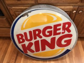 Authentic Burger King Large Plastic Button Sign 30 " Round Light Box 30x30x6”