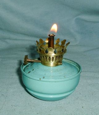 VINTAGE - PALE BLUE - KELLY / NURSERY / PIXIE OIL LAMP - 2