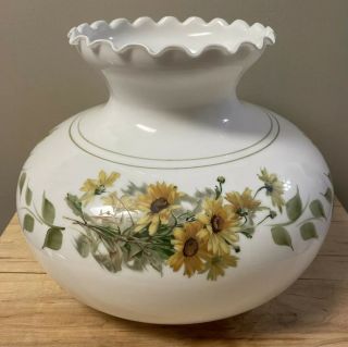 Daisy Hurricane Floral Lamp Shade 14 " Fits 10 " Ring Vintage Gwtw