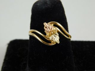Vintage 10k Bhg Black Hills Gold Landstroms Ladies Ring Size 7 W/original Box