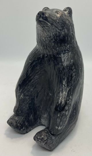 Vintage Nuvuk Wolf Polar Bear Soapstone Sculpture Carving Figurine