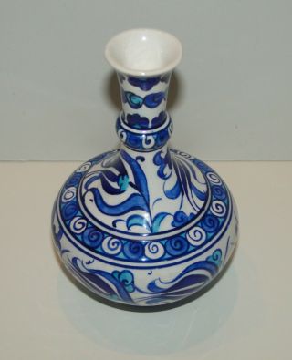 Handmade Turkish Marmara Cini Pottery Floral Ceramic Hand Painted Vase