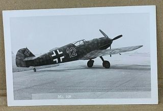 Photograph Me 109 Messerschmitt German Plane Ww2 5.  5x3.  5 " Apx Flight 9