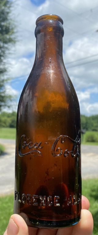 Rare Amber Script Coca Cola Bottle Florence Alabama Ala