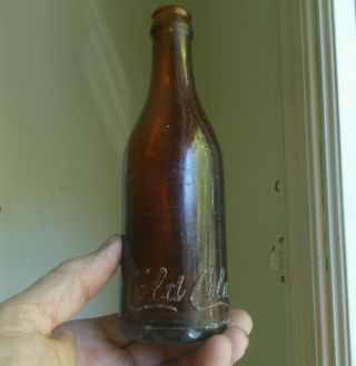 Cold Cola Script Copycat Coca Cola Junction City,  Ky Rare Amber Blown 1913 Bottle