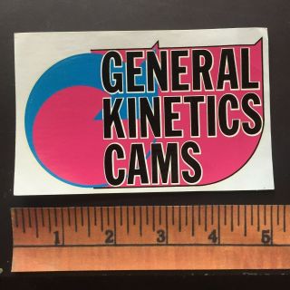 Vintage Water Slide Drag Racing Decal General Kinetics Cams