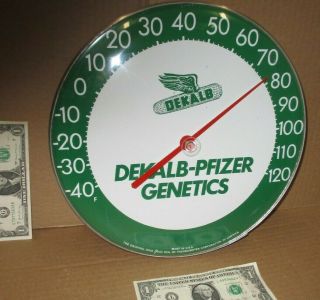 Dekalb - Shows Flying Corn Logo - Old Thermometer Sign - Ohio Jumbo Dial