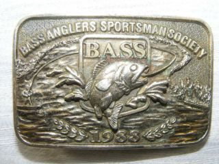 Vintage 1988 Bass Anglers Sportsman Society Belt Buckle