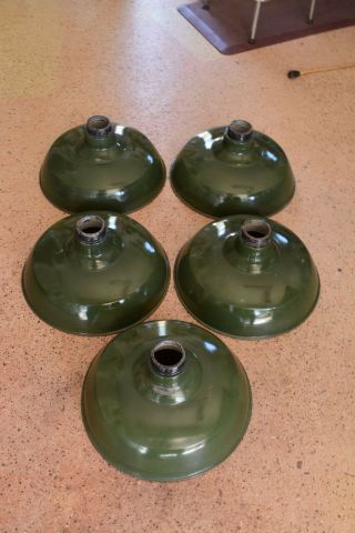 Vintage Green Porcelain Enamel Industrial Gas Station/barn Lamp Shade 18 "