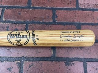 Vintage Carew Style Wilson A1512 Wood Baseball Bat Little League Flame Fused