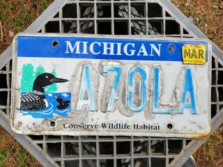 2011 Michigan License Plate Conserve Wildlife Habitat A70la