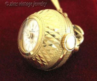 Vintage BUCHERER Swiss 17 jewel Gold orb Ball WATCH pendant Amerikaner necklace 2