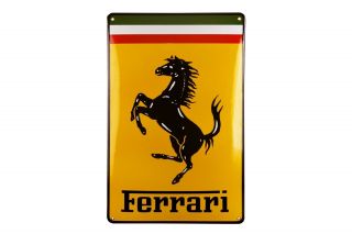 Enamel Plaque Ferrari 35x55 Cm Collectable Sign Logo Plate Metal 10ys