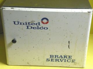 Delco Sign 1963 United Delco Brake Service Cabinet Delco Moraine General Motor