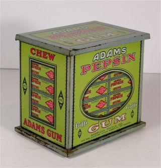 1917 Tutti Frutti Chewing Gum Tin Litho Countertop Display Tin Country Store