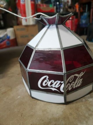 Vintage Drink Coca Cola Tiffany Style Hanging Lamp Light.  Not Glass