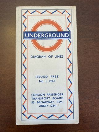 1947 No.  1 London Underground Map