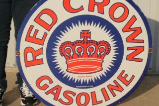 Large Red Crown Gasoline Standard Oil Gas Station 30 